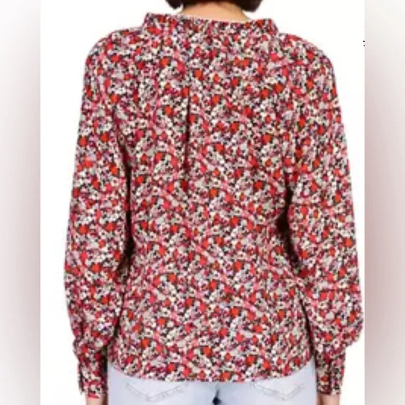 Sanctuary Floral Peasant Top Blouse-Red, Pink & White-Women’s 1X-Cottagecore-NEW - Picture 11 of 13